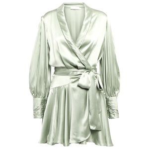Zimmermann Silk Wrap V-Neck Minidress